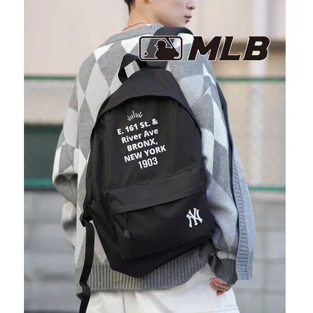 새상품)MLB  NY 자수 로고 백팩 블랙/정품/원가이하세일